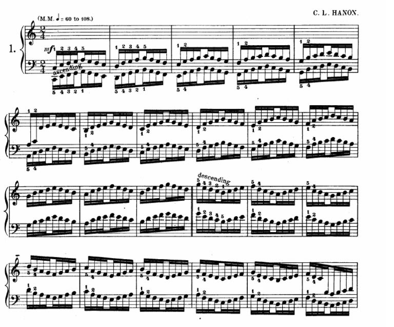 درس شماره یک کتاب هانون